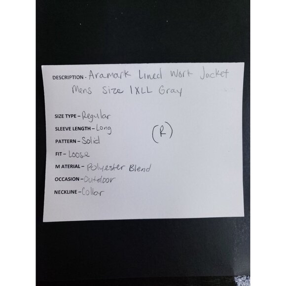 Aramark Mens Lined Work Jacket 1XLL Gray Polyester Cotton Blend - Picture 7 of 7